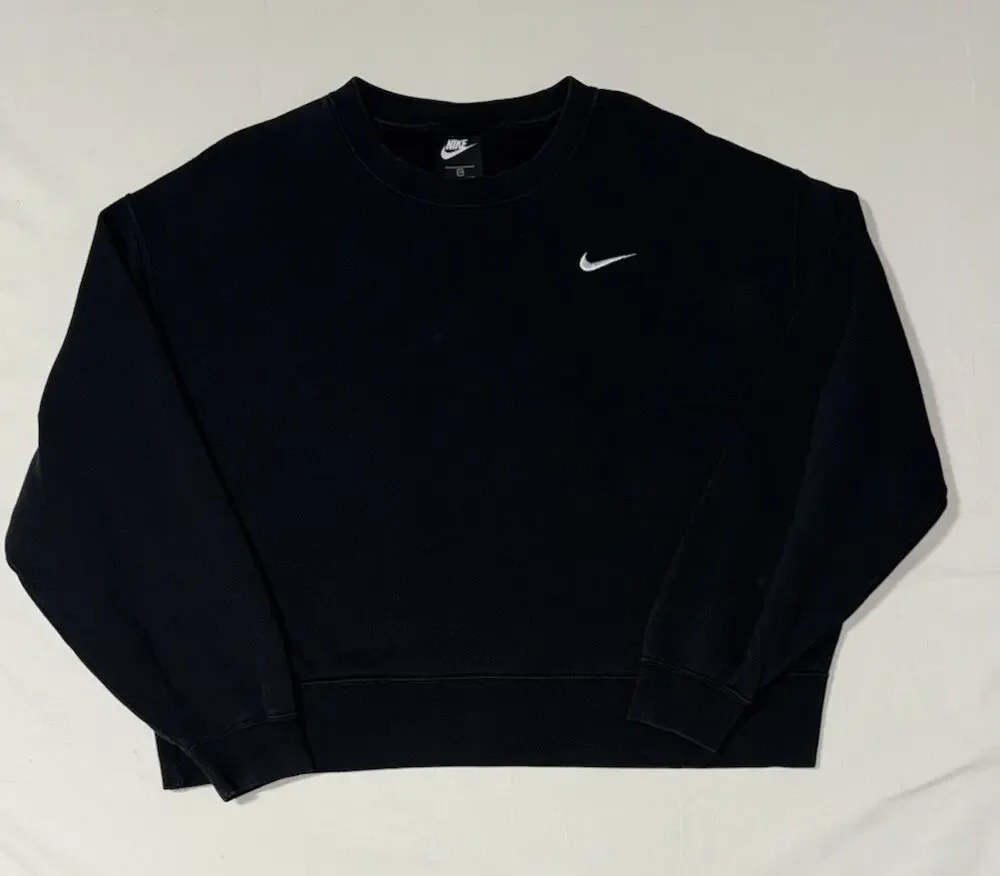Nike Sportswear Women’s Fleece Sweatshirt Crew Cropped Black Size 2X
